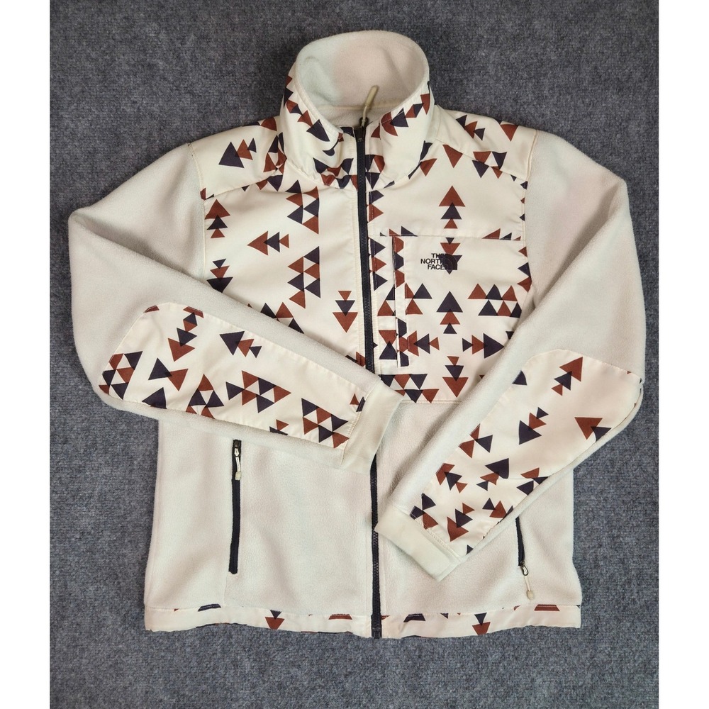 The North Face Denali 2 Fleece Jacket Womens Large Cream Geometric Southwest